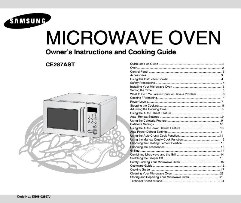 Página 1 del manual Manual de usuario Samsung CE287AST