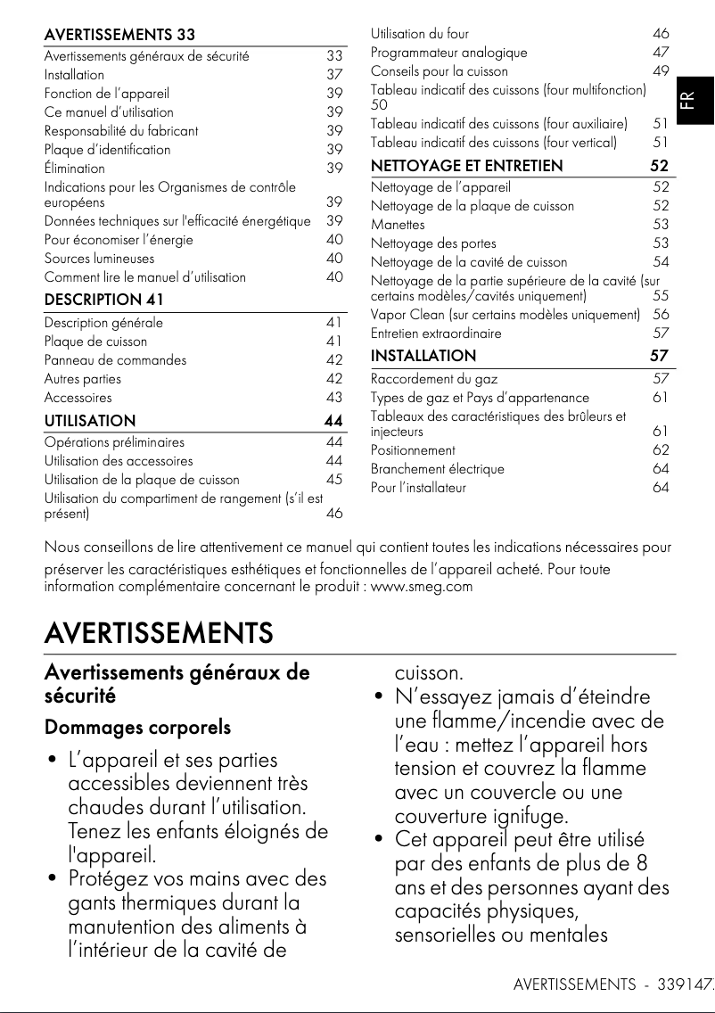 Página 1 del manual Manual de usuario Smeg SY103