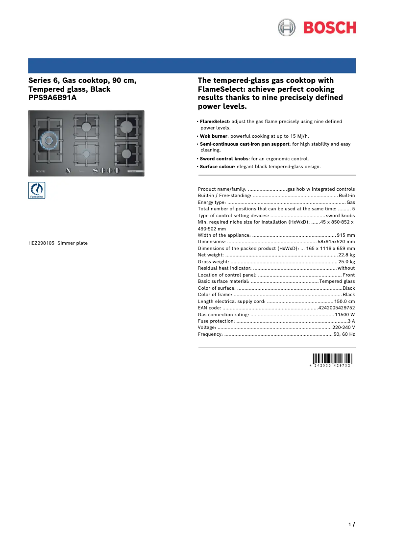 Imagen de la primera página del manual del dispositivo PPS9A6B91A