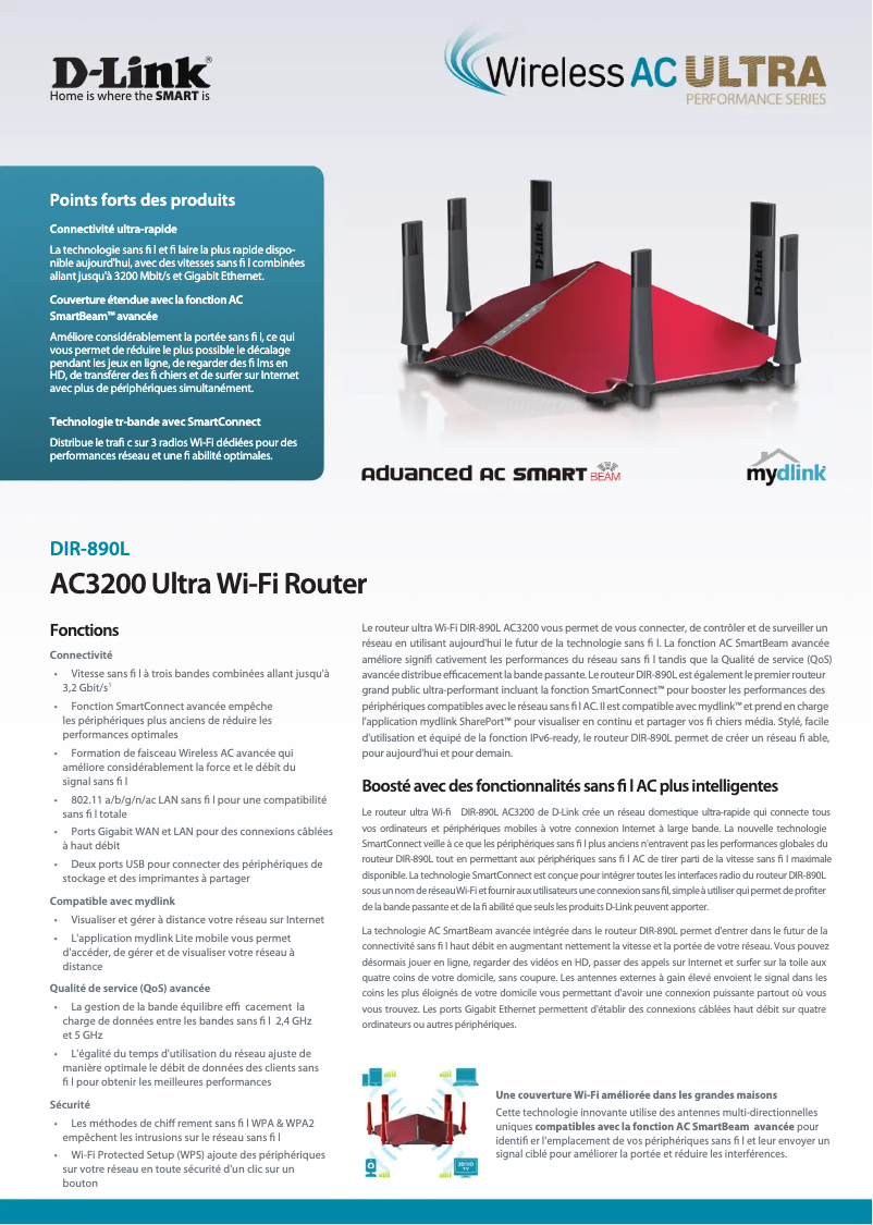 Página 1 del manual Ficha técnica D-Link DIR-890L