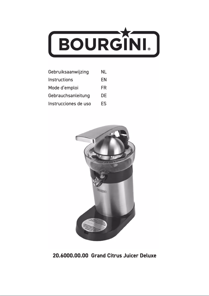 Página nº 1 - Manual de usuario Bourgini Grand Citrus Juicer Deluxe