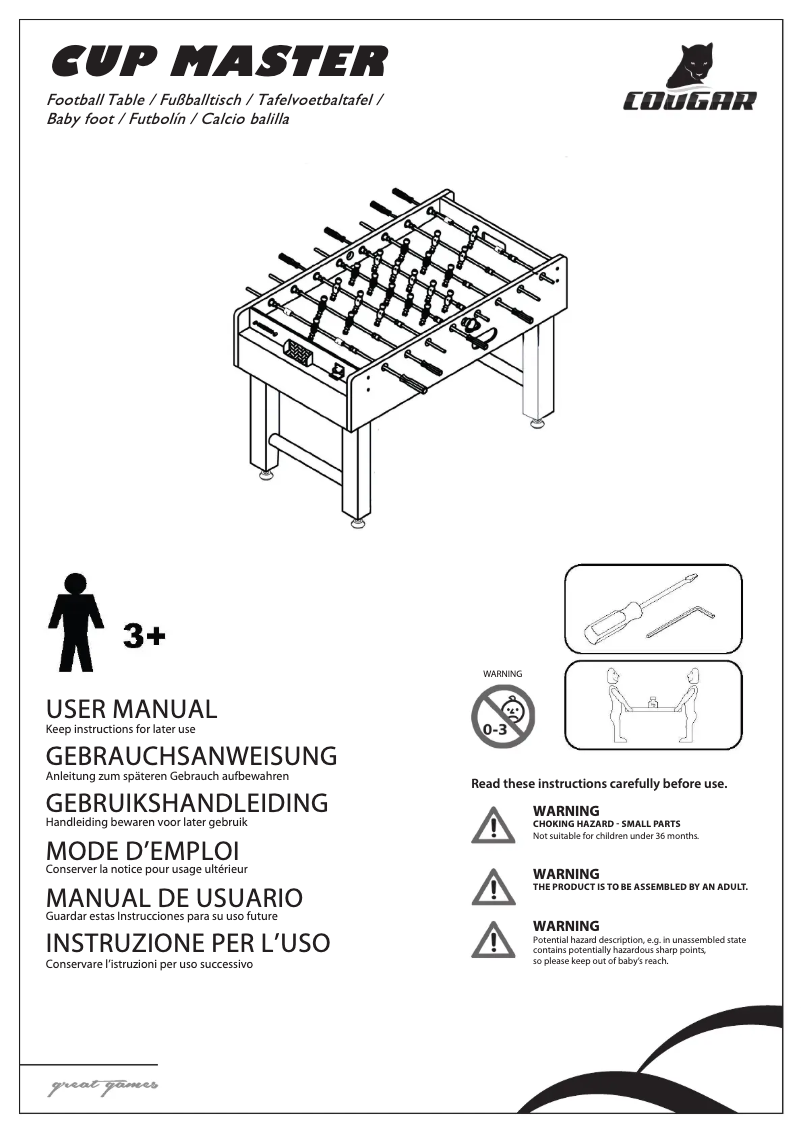 Imagen de la primera página del manual del dispositivo Cup Master