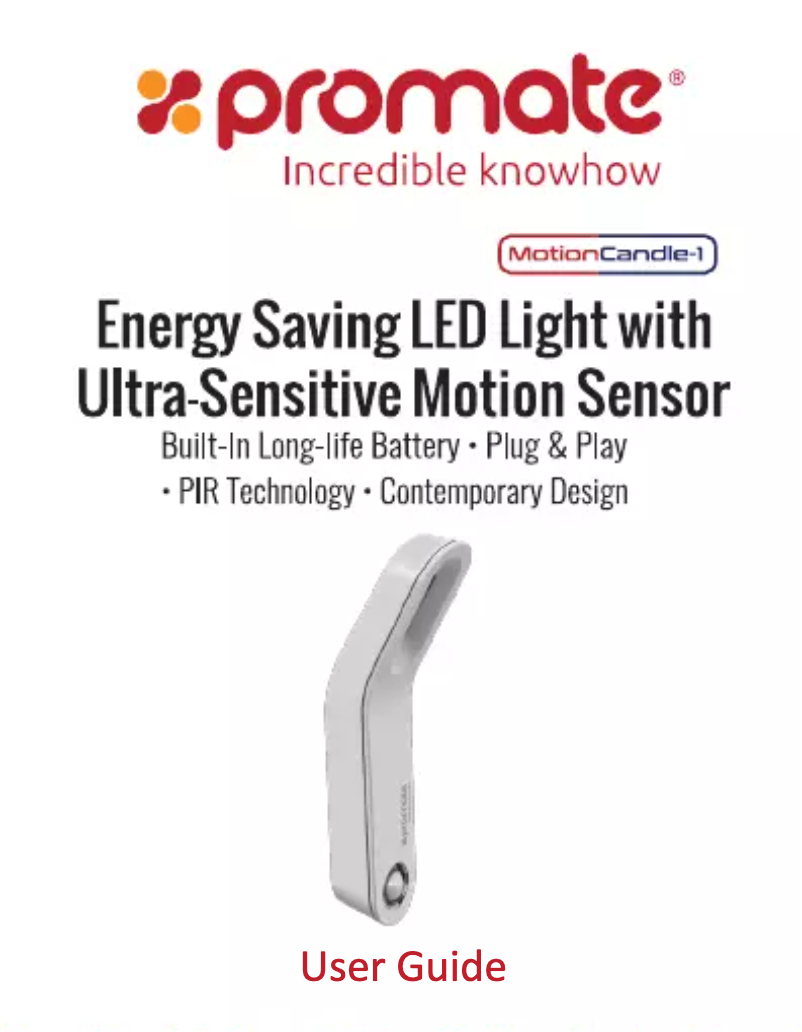 Página 1 del manual Manual de usuario Promate MotionCandle-1