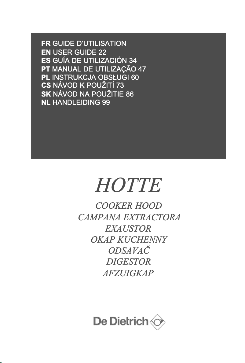 Página 1 del manual Manual de usuario De Dietrich DHV7962X