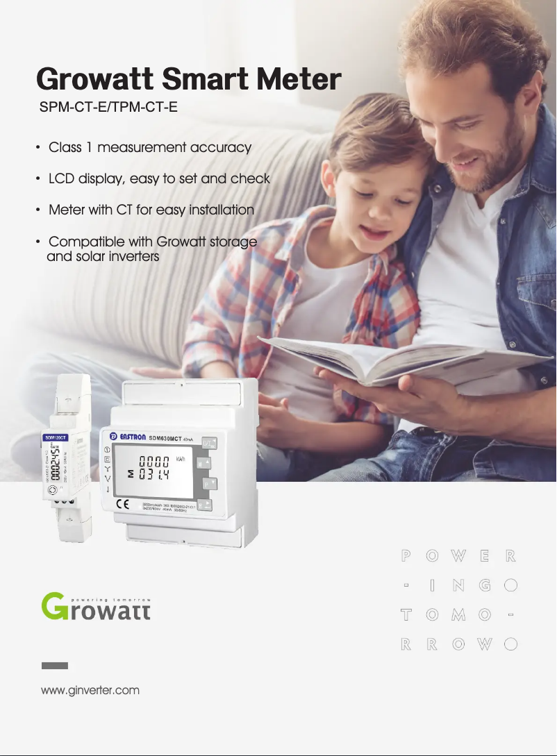 Página 1 del manual Ficha técnica Growatt TPM-CT-E