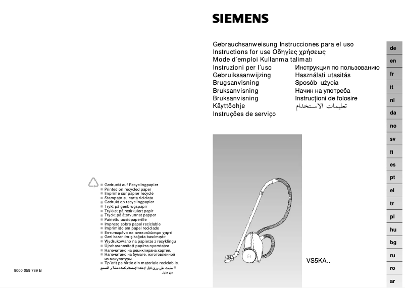 Página nº 1 - Manual de usuario Siemens VS06G126