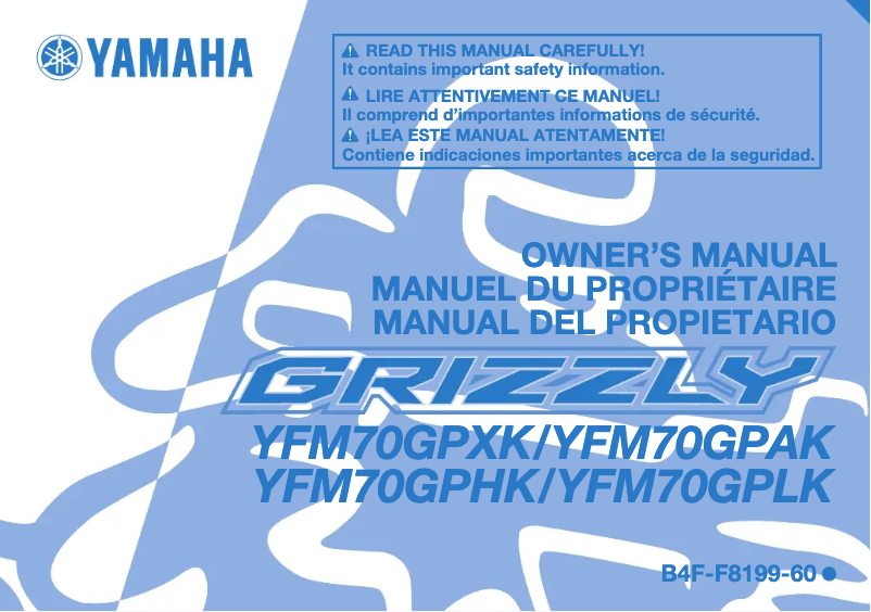 Página 1 del manual Manual de usuario Yamaha Grizzly 700 (2019)