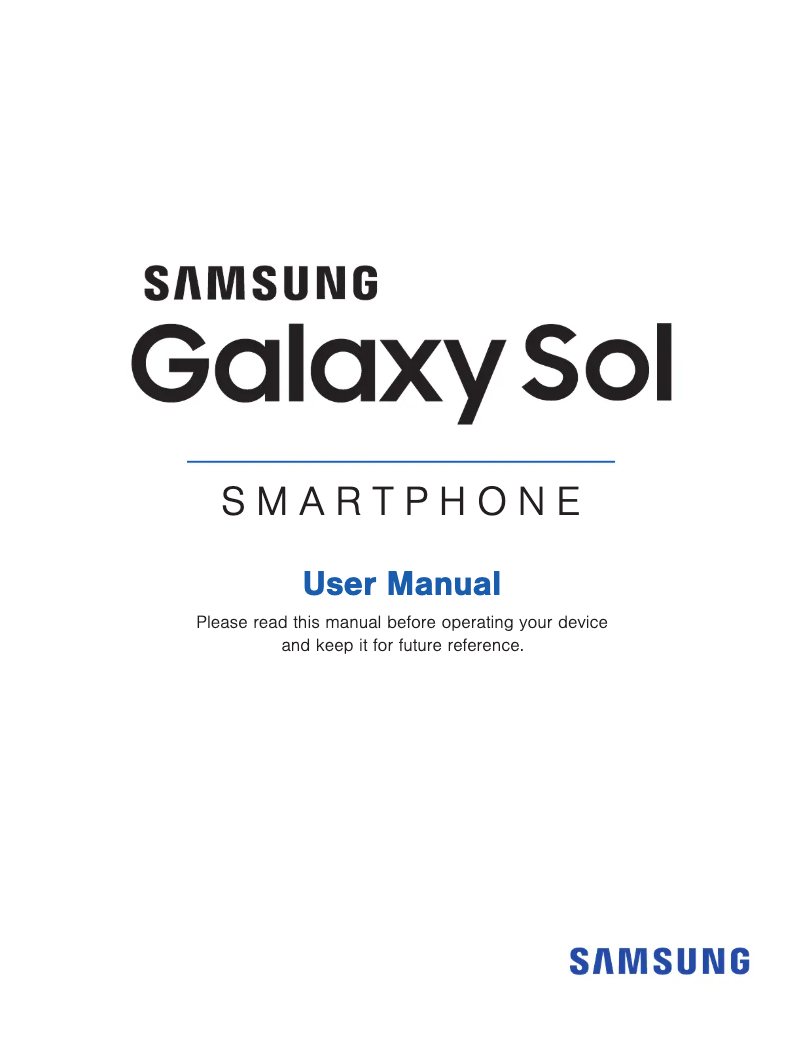 Imagen de la primera página del manual del dispositivo Galaxy Sol