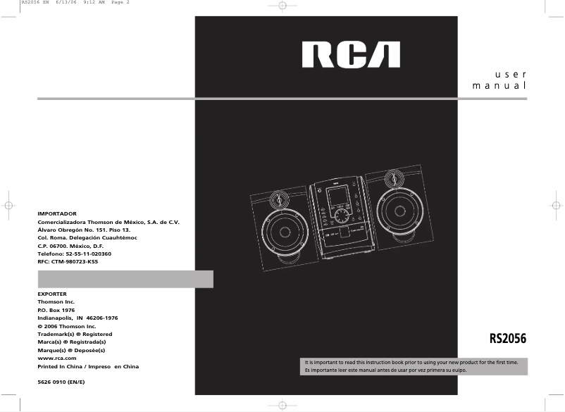 Página 1 del manual Manual de usuario RCA RS2056