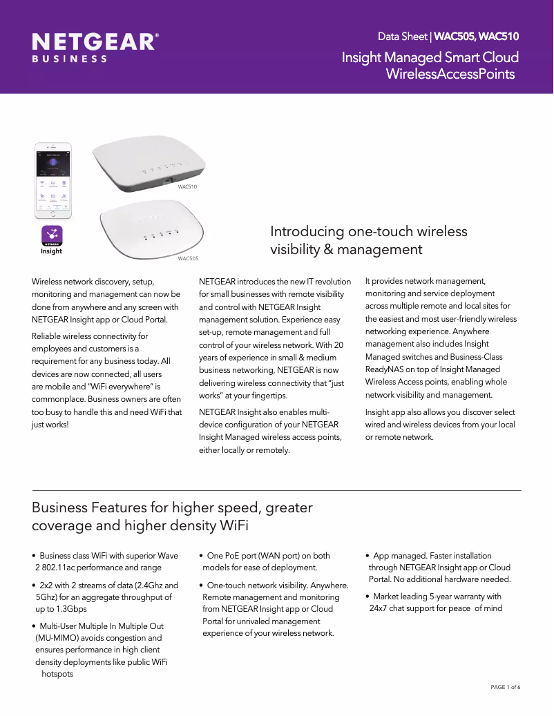 Imagen de la primera página del manual del dispositivo WAC510
