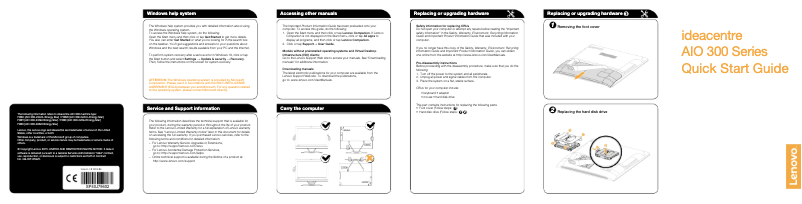 Imagen de la primera página del manual del dispositivo IdeaCentre AIO 300