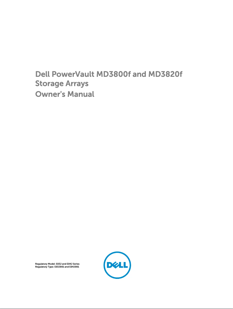 Página 1 del manual Manual de usuario Dell PowerVault MD3800f