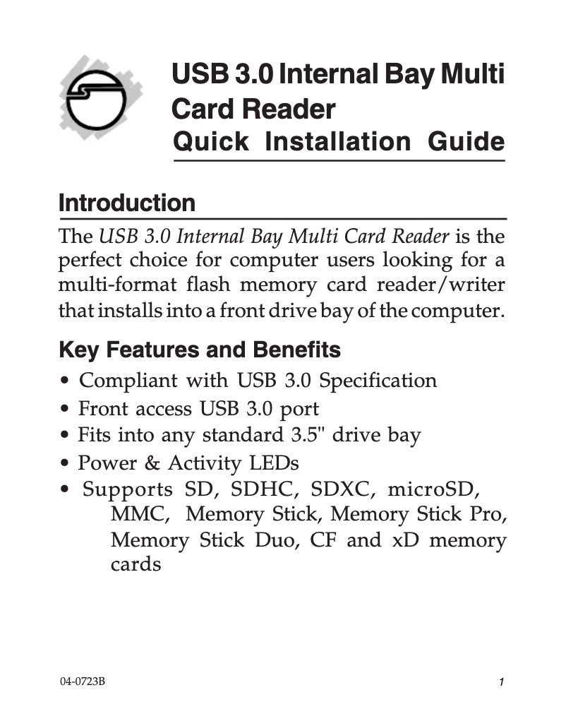 Página 1 del manual Manual de usuario Siig JUMR0A11S1