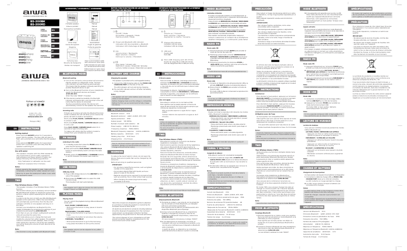 Página 1 del manual Manual de usuario Aiwa BS-200