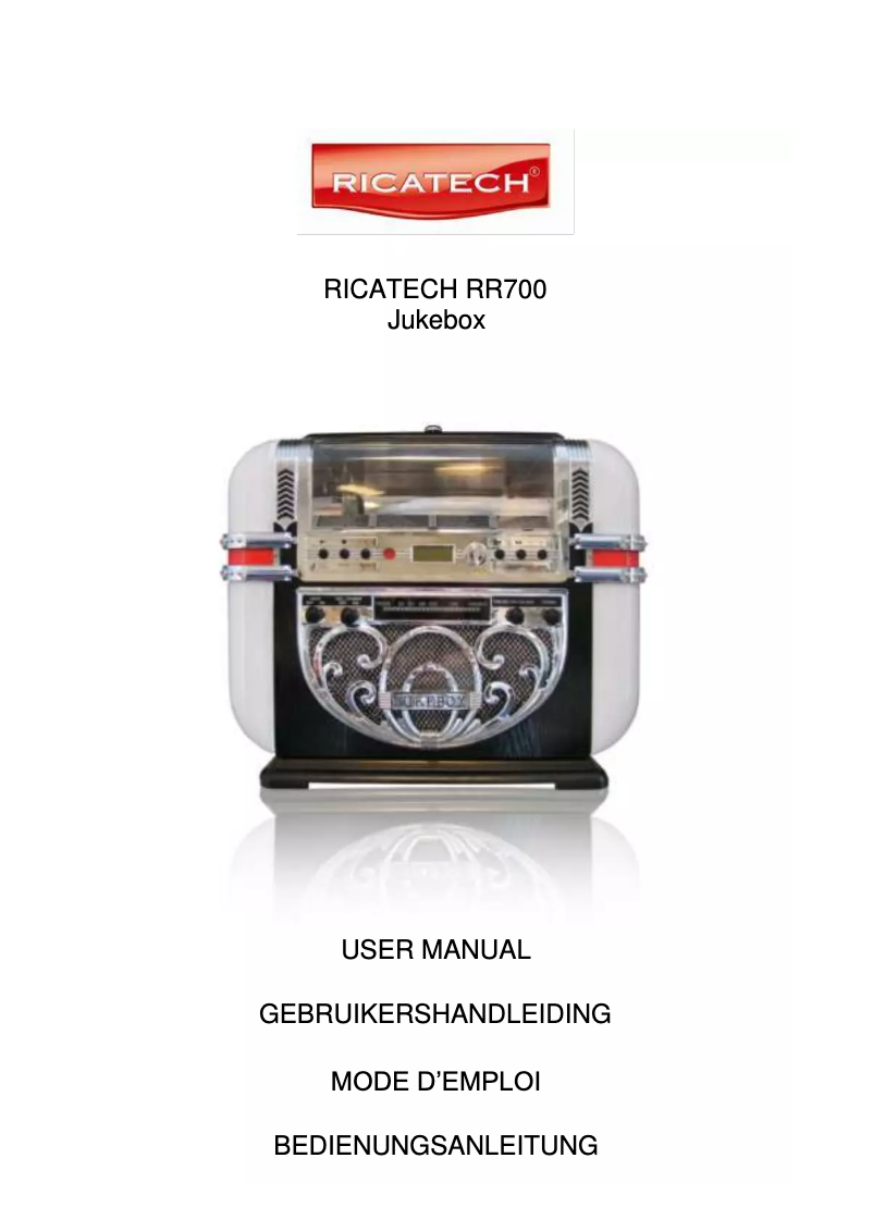 Imagen de la primera página del manual del dispositivo RR700