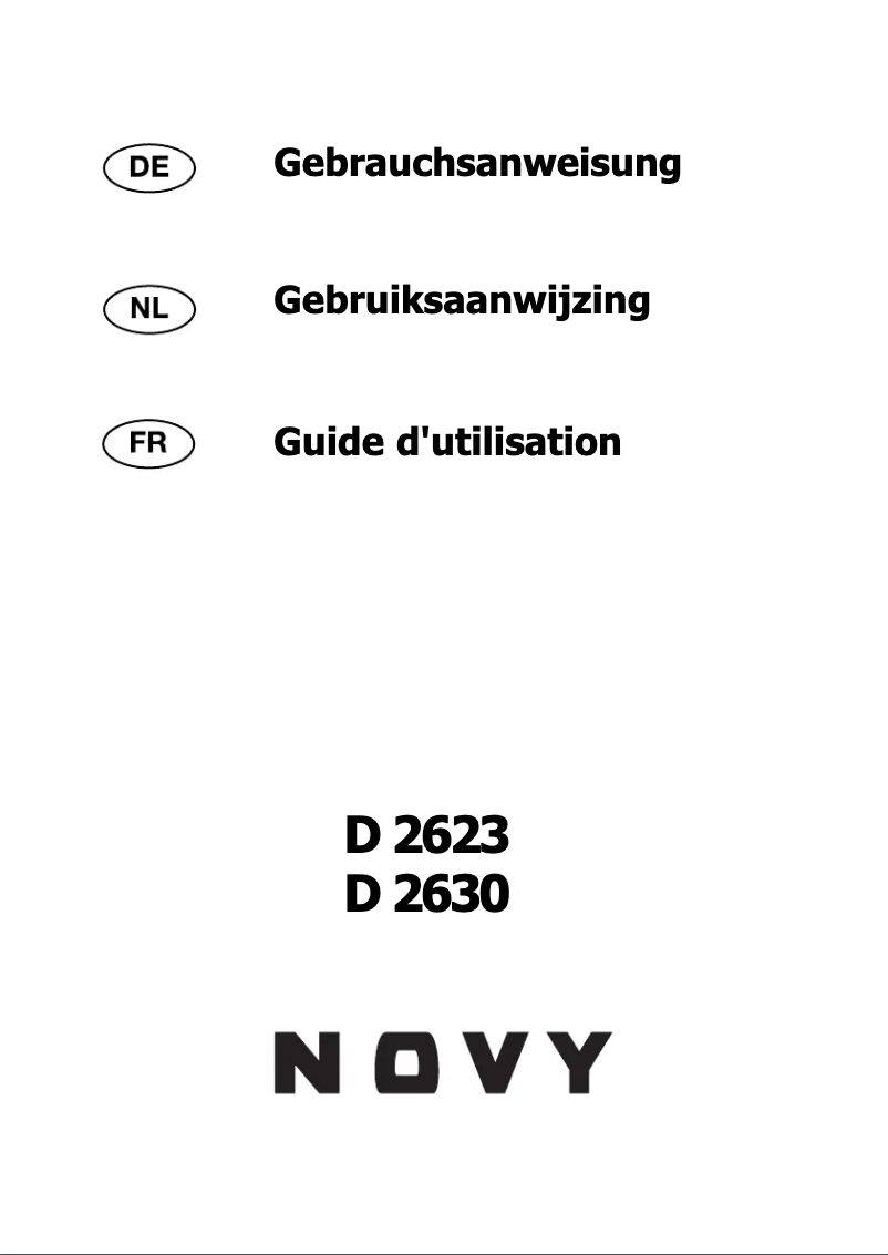 Página 1 del manual Manual de usuario Novy 2623
