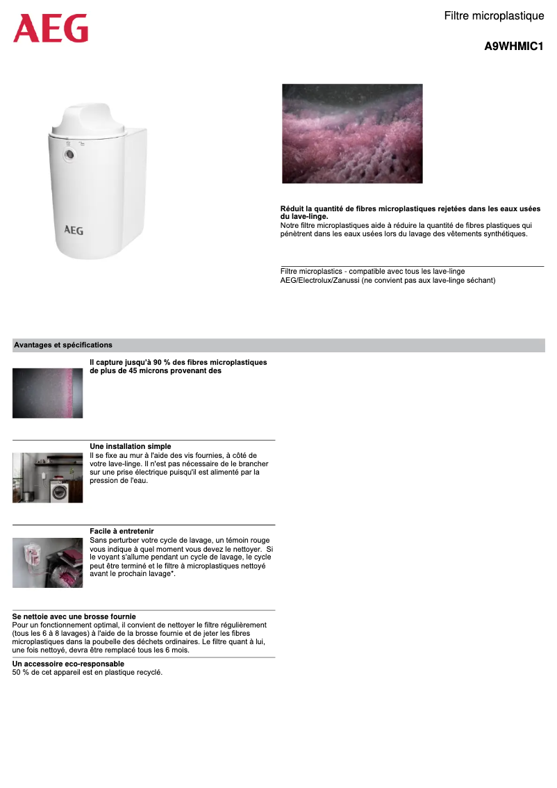 Imagen de la primera página del manual del dispositivo A9WHMIC1