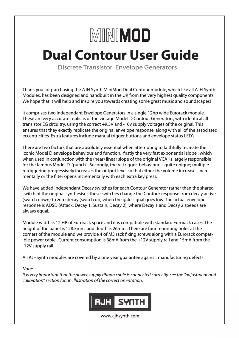 Imagen de la primera página del manual del dispositivo Dual Contour