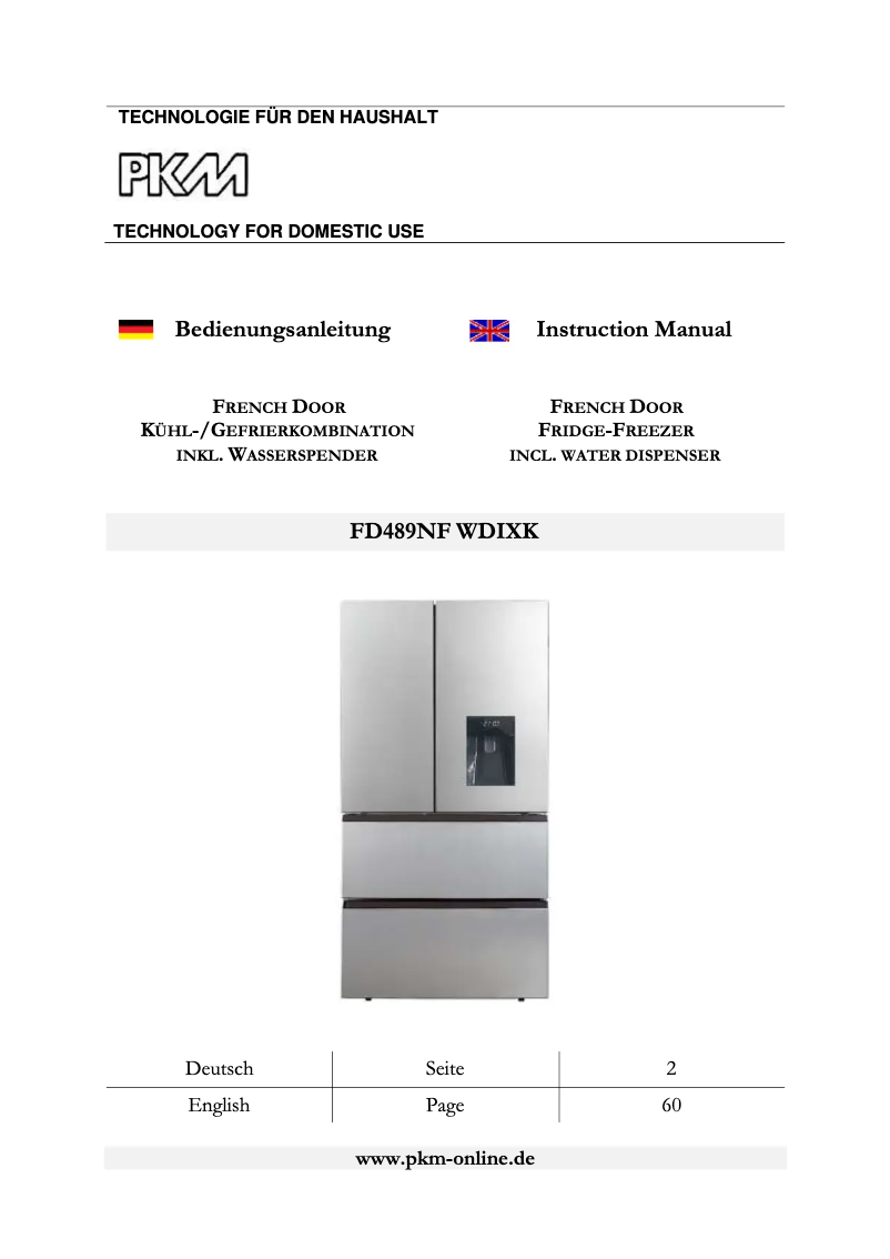 Imagen de la primera página del manual del dispositivo FD489NF WDIXK