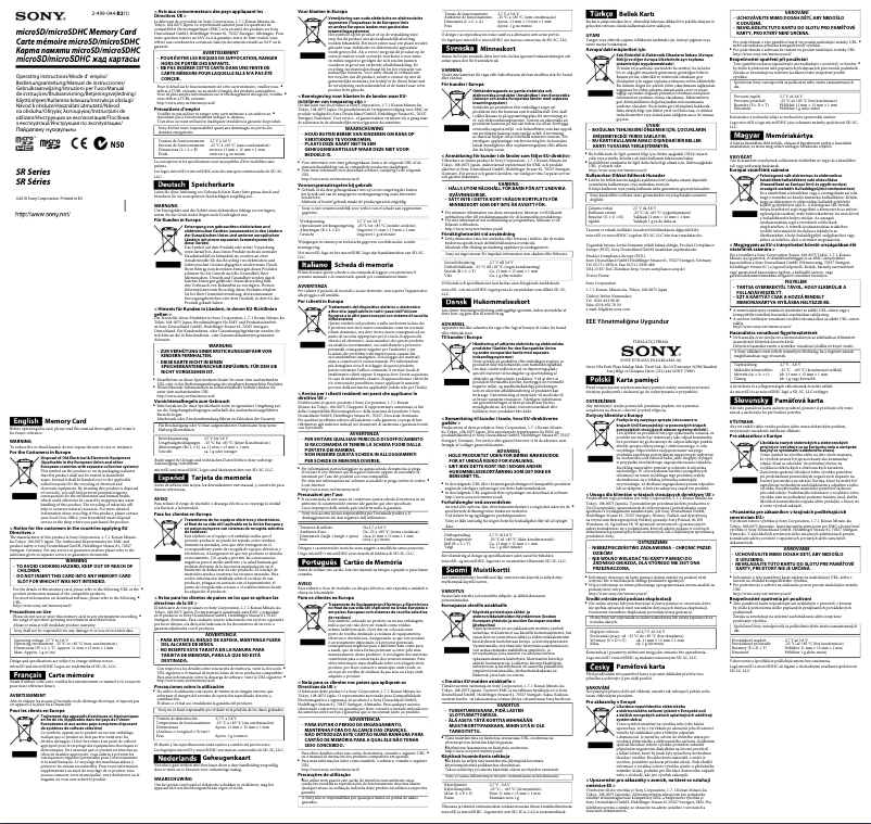 Imagen de la primera página del manual del dispositivo SR-8N4