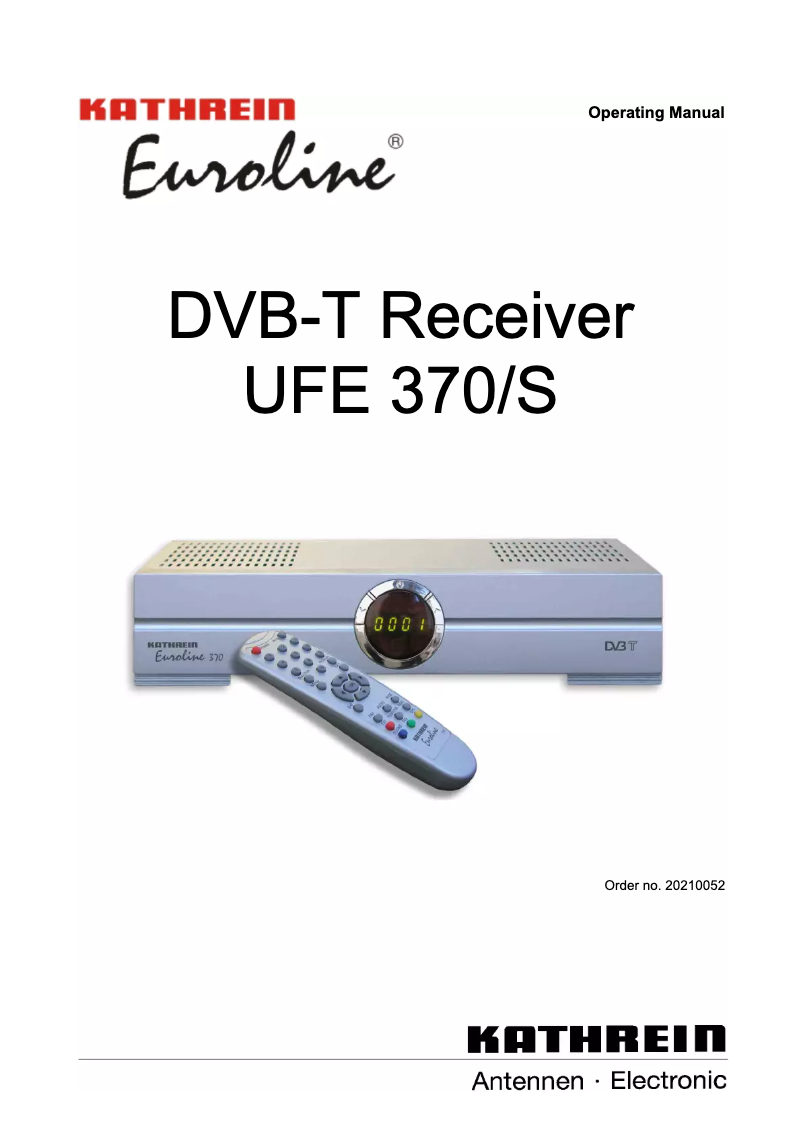 Imagen de la primera página del manual del dispositivo UFE 370-S