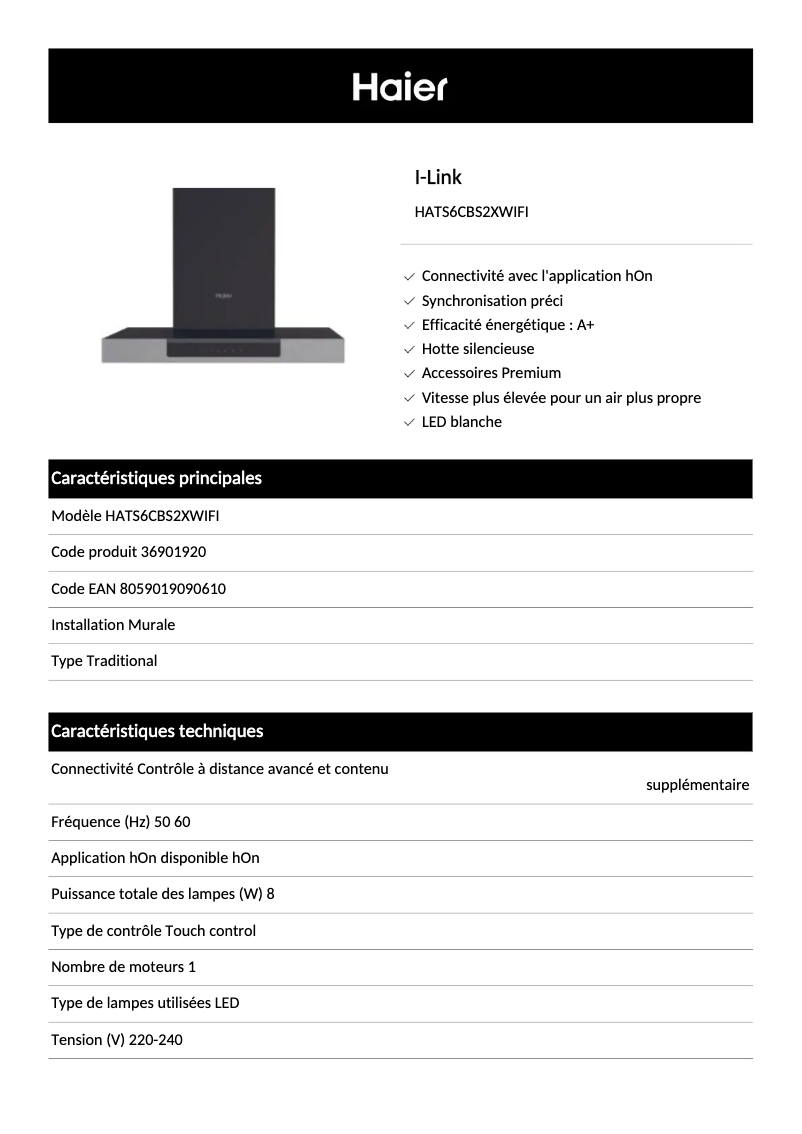 Imagen de la primera página del manual del dispositivo HATS6CBS2XWIFI