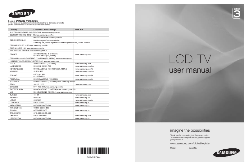 Imagen de la primera página del manual del dispositivo LE37A336J1D