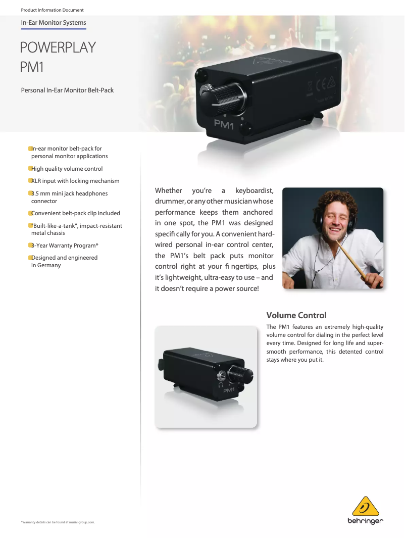 Imagen de la primera página del manual del dispositivo PM1