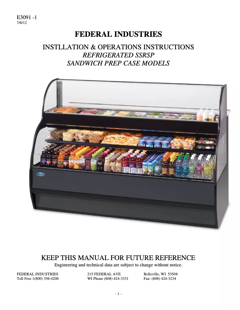 Imagen de la primera página del manual del dispositivo SSRSP-5952