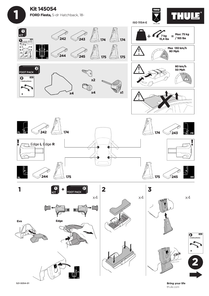 Página nº 1 - Manual de usuario Thule Kit 145054