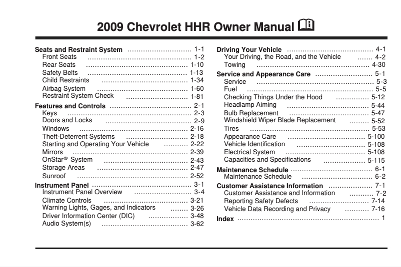 Imagen de la primera página del manual del dispositivo HHR (2009)