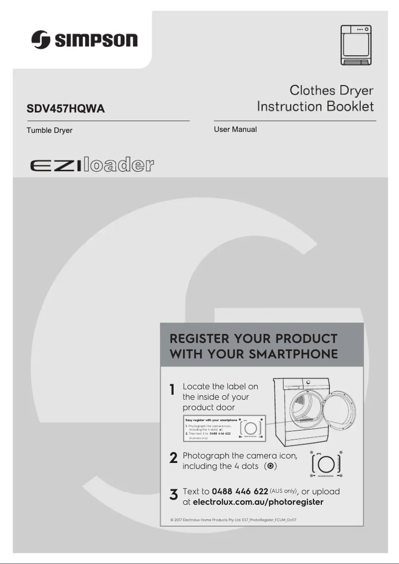 Imagen de la primera página del manual del dispositivo SDV457HQWA