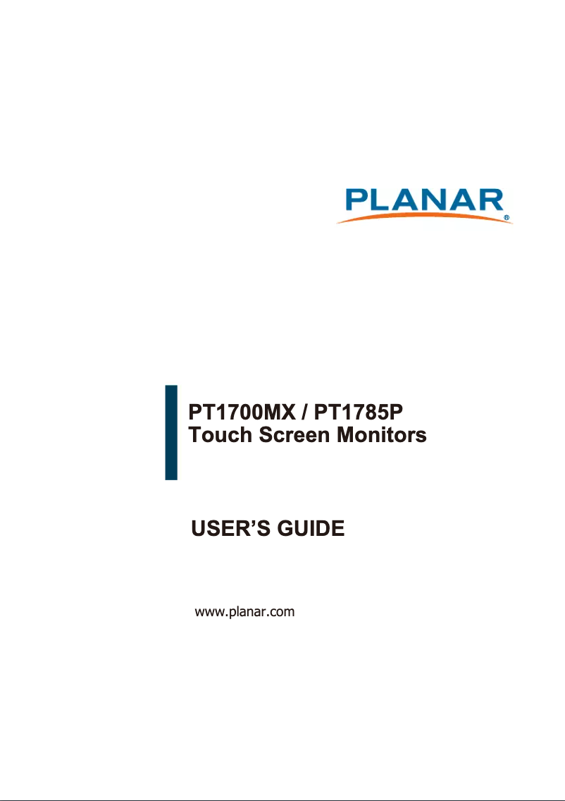 Imagen de la primera página del manual del dispositivo PT1700MX