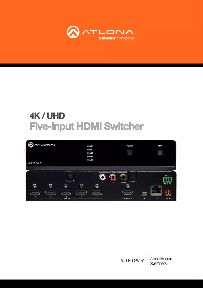 Imagen de la primera página del manual del dispositivo AT-UHD-SW-51