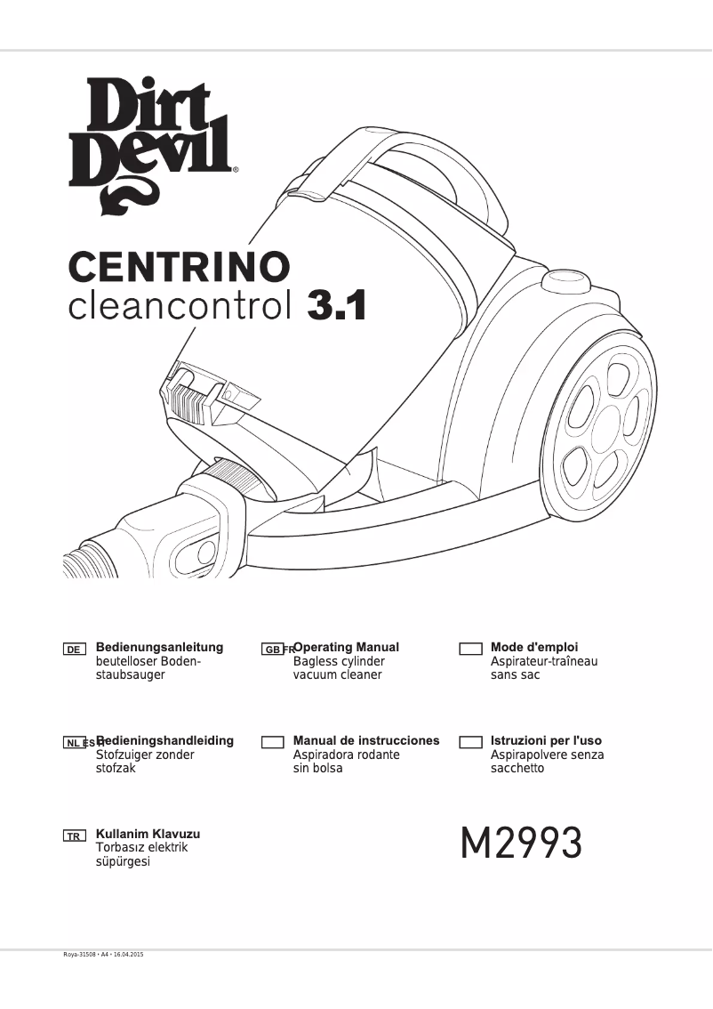 Página nº 1 - Manual de usuario Dirt Devil Centrino Cleancontrol 3.1