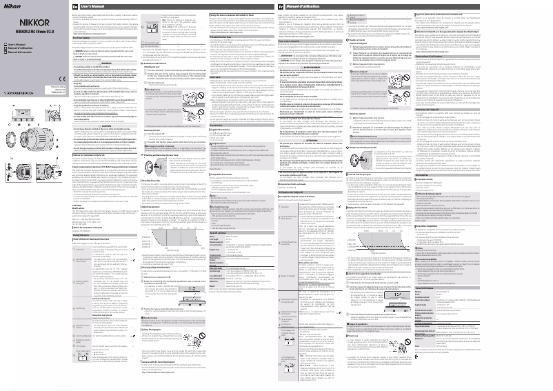 Página 1 del manual Manual de usuario Nikon NIKKOR Z MC 50mm f/2.8