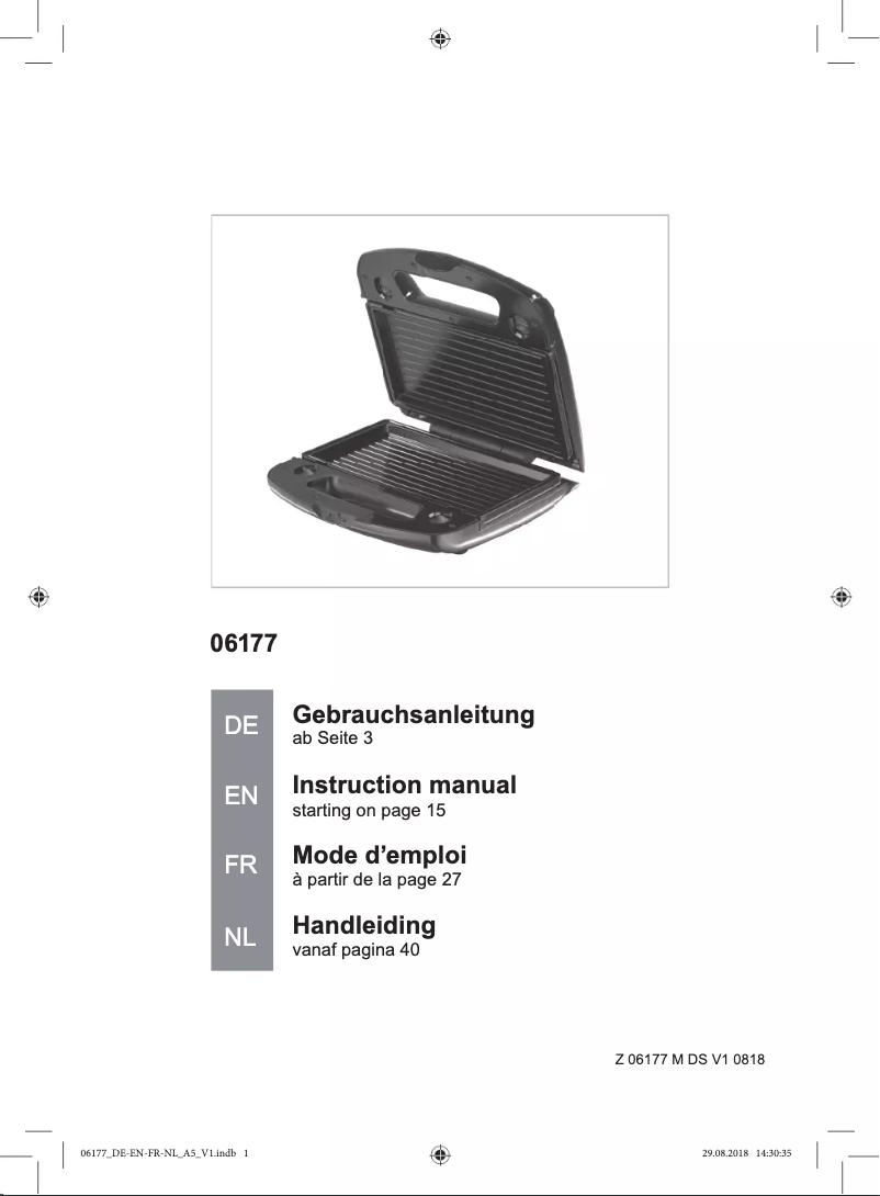 Imagen de la primera página del manual del dispositivo 06177