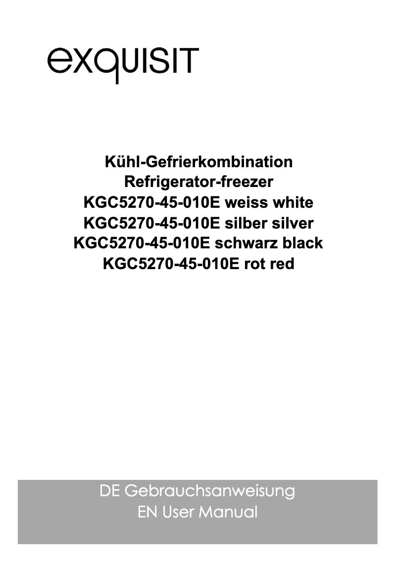 Página 1 del manual Manual de usuario Exquisit KGC5270-45-010E