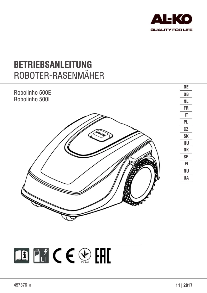Página nº 1 - Manual de usuario AL-KO Robolinho 500I