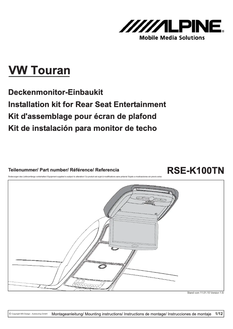 Imagen de la primera página del manual del dispositivo RSE-K100TN