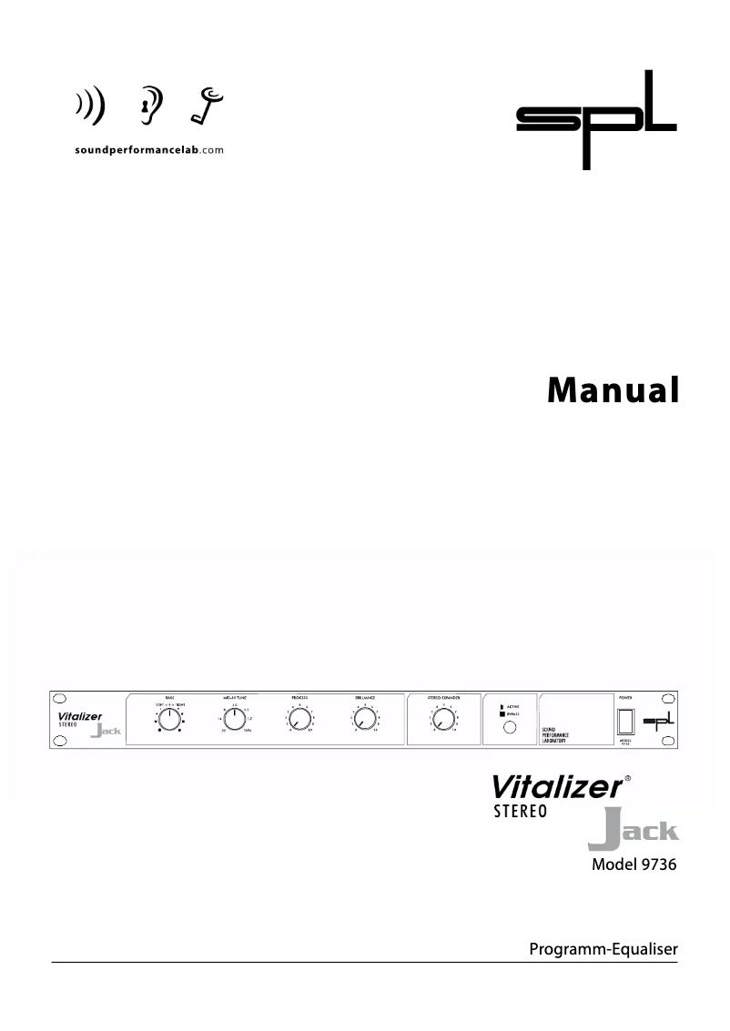 Imagen de la primera página del manual del dispositivo Vitalizer Stereo Jack