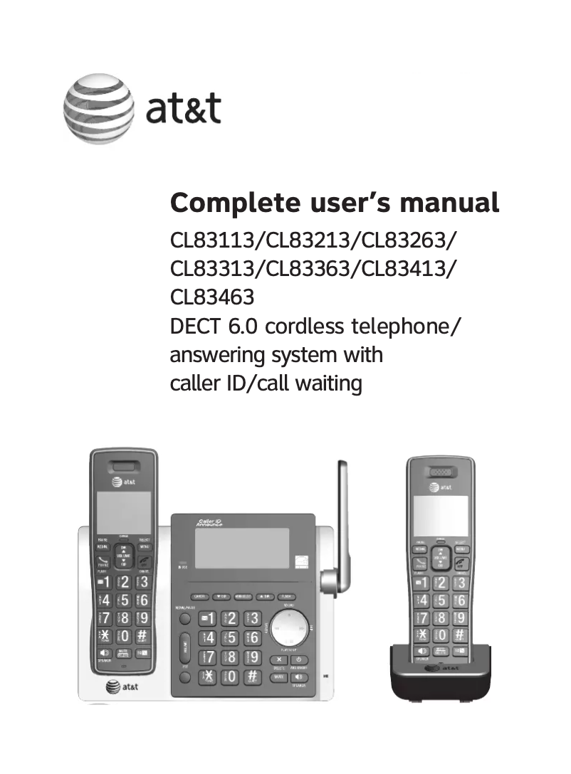 Página 1 del manual Manual de usuario AT&T CL83213