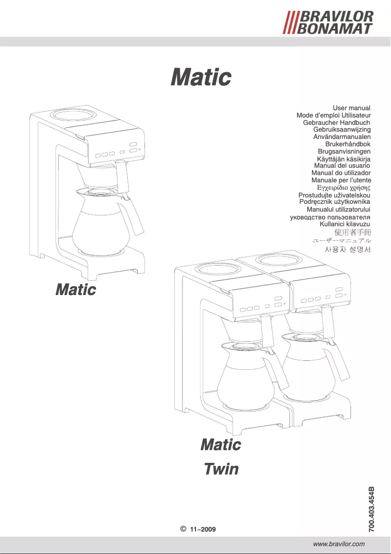 Imagen de la primera página del manual del dispositivo Matic