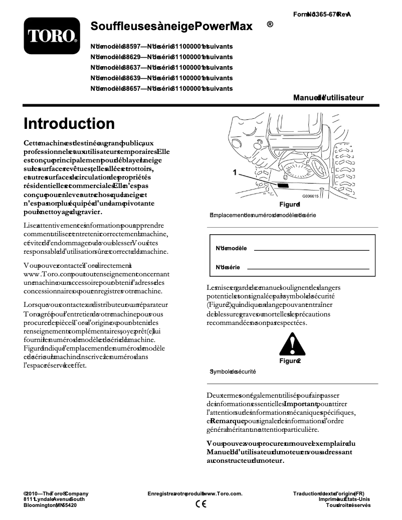 Página nº 1 - Manual de usuario Toro Power Max 828 OE