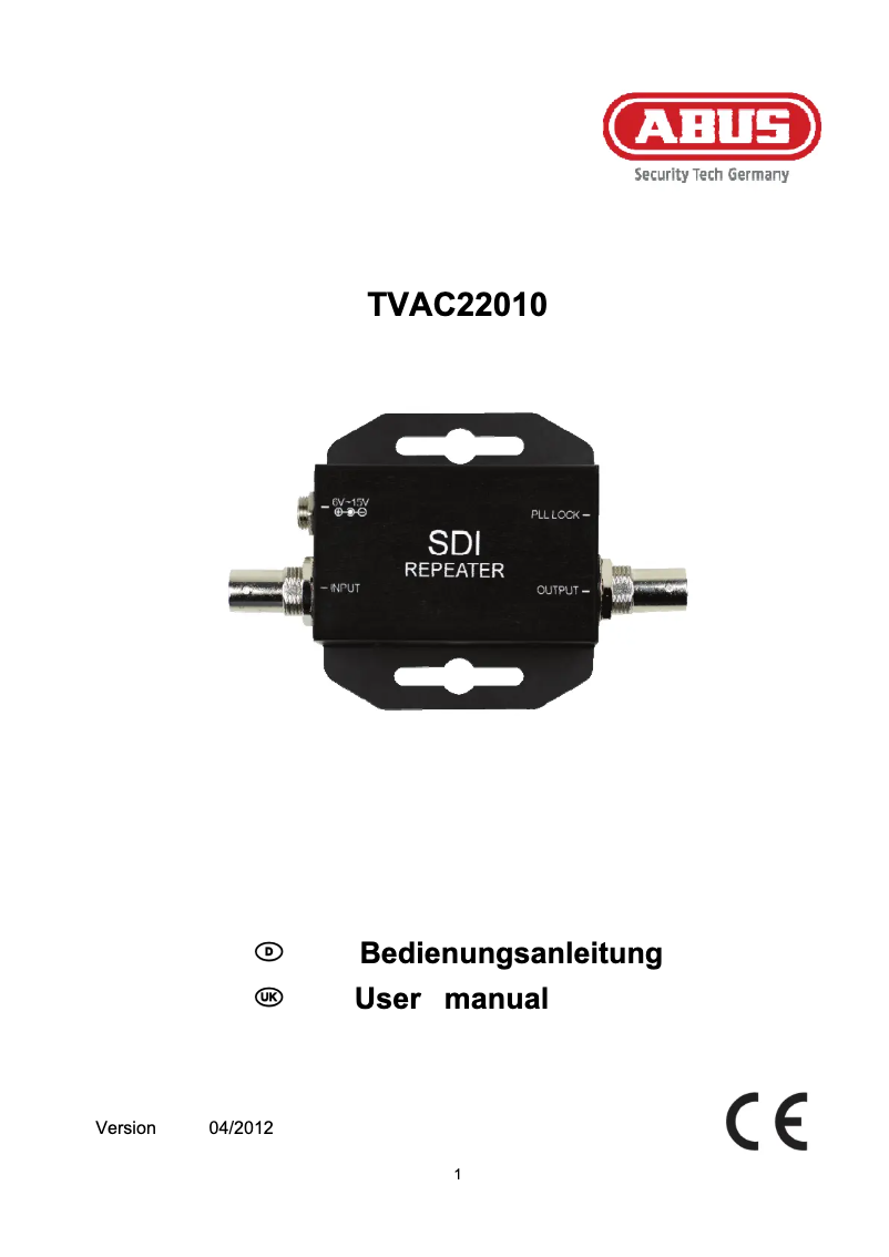 Imagen de la primera página del manual del dispositivo TVAC22010