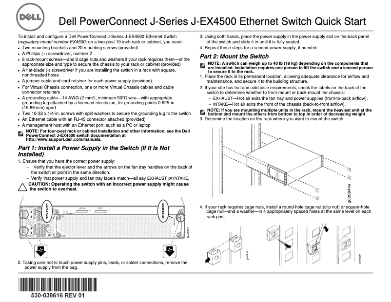 Página 1 del manual Manual de usuario Dell PowerConnect J-EX4500
