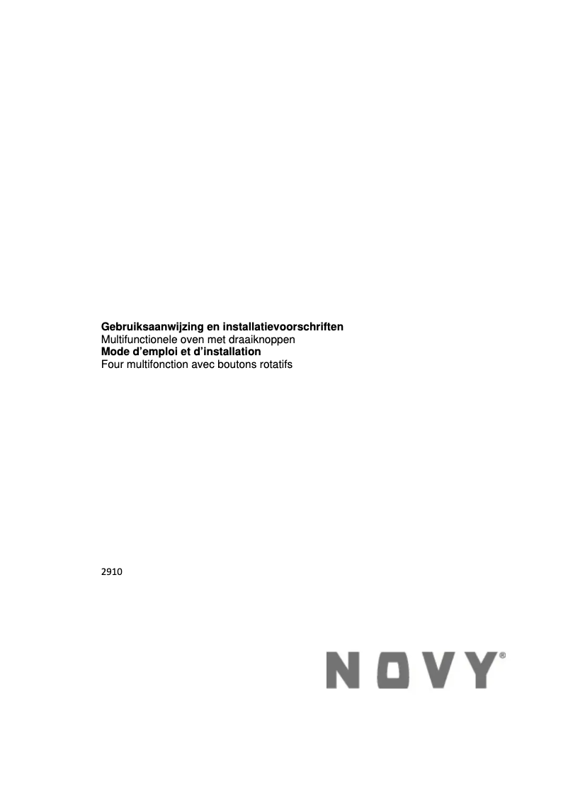 Página 1 del manual Manual de usuario Novy 2910