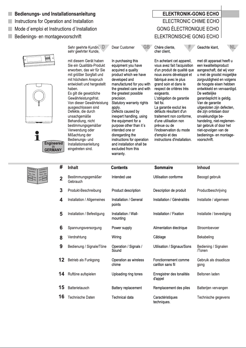 Imagen de la primera página del manual del dispositivo Echo 120