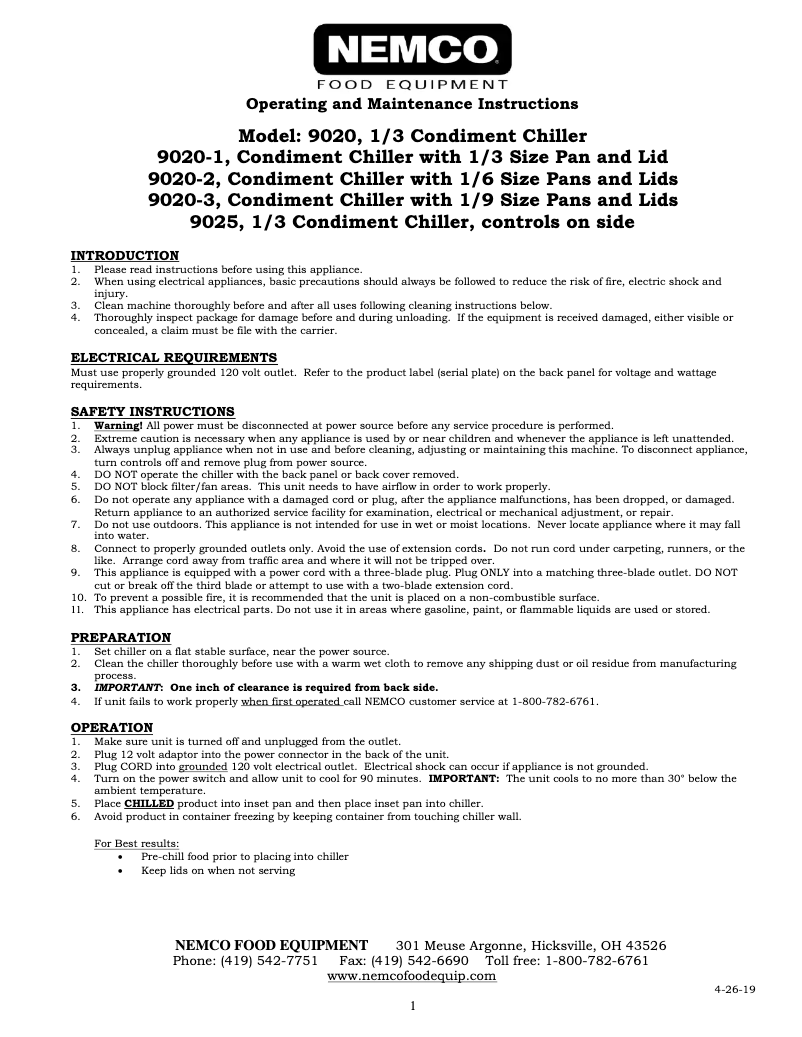 Imagen de la primera página del manual del dispositivo 9020-2