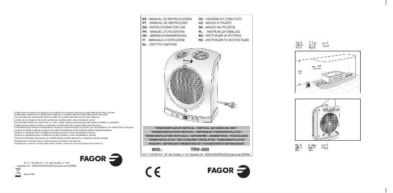 Página 1 del manual Manual de usuario Fagor TRV-500